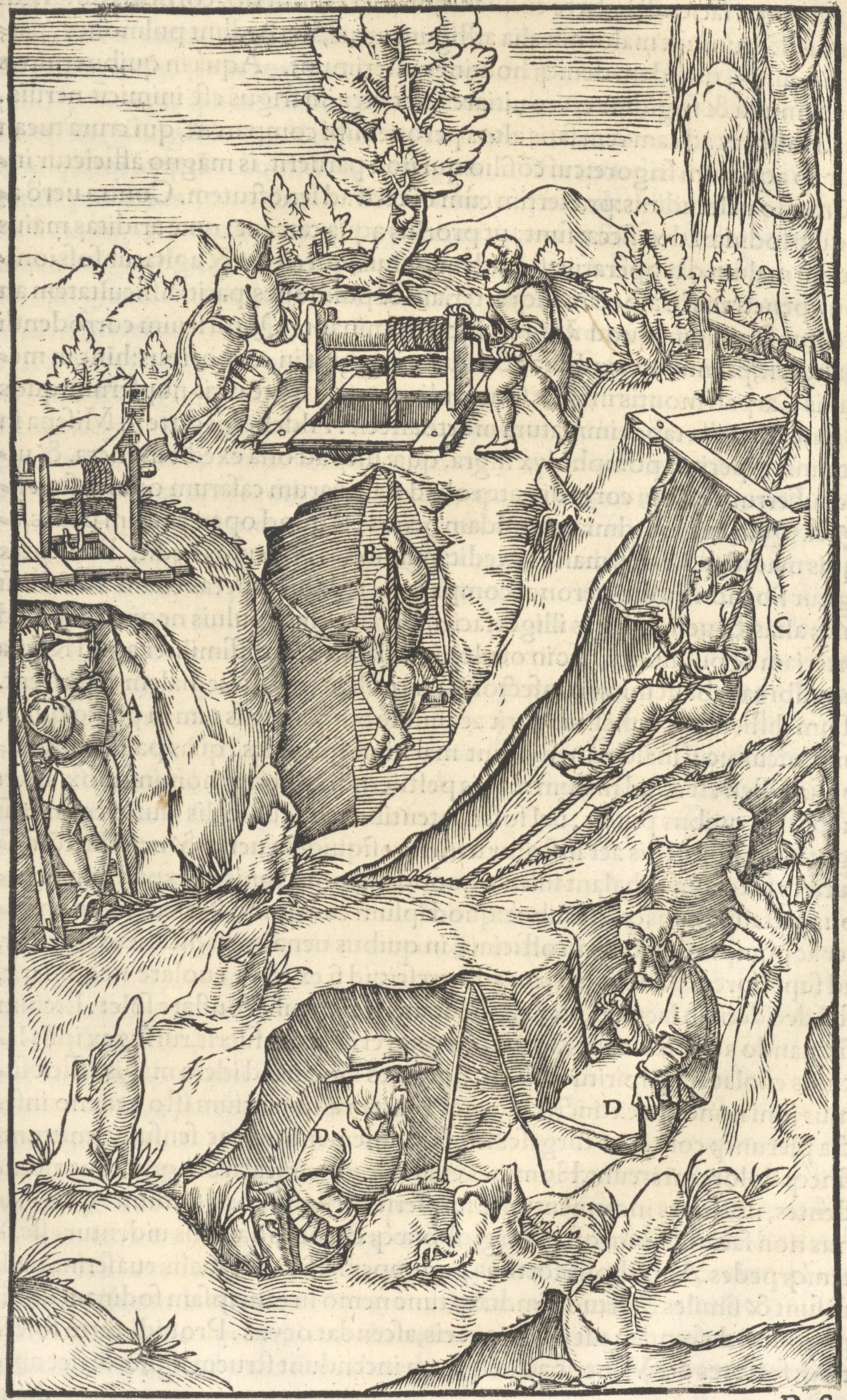 Rycina z dzieła De Re Metallica libri XII Georgiusa Agricoli, 1550, i