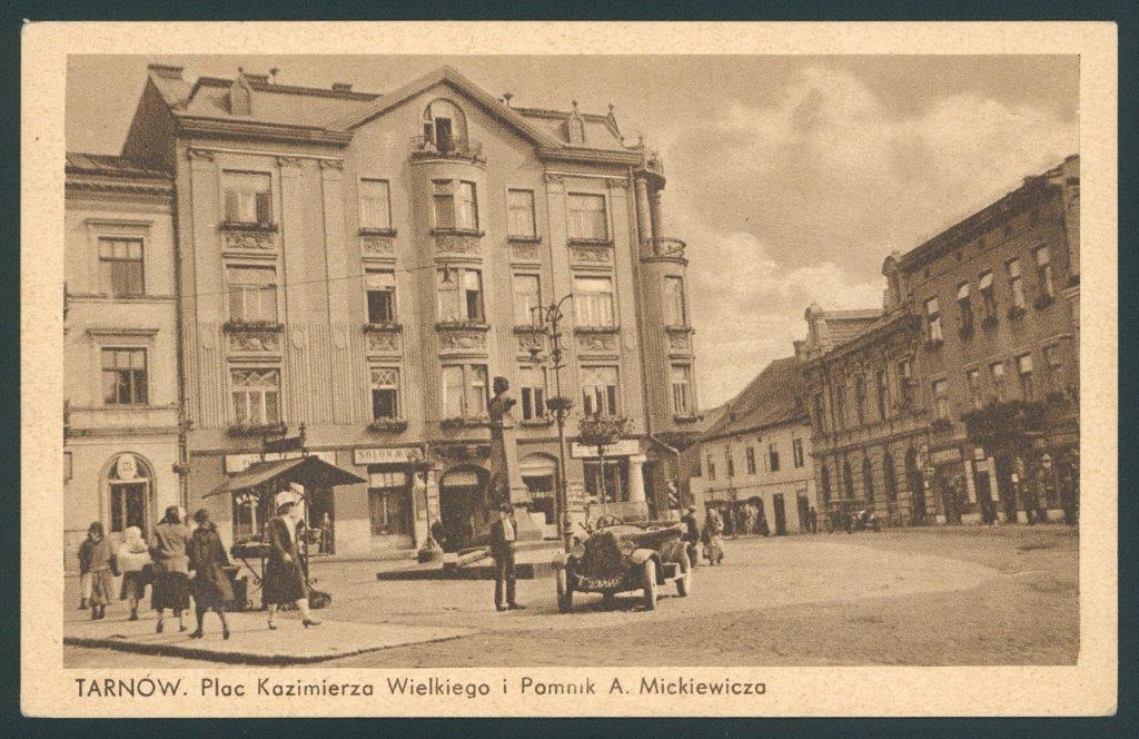 Tarnów, Plac Kazimierza Wielkiego, 1937-1939, pocztówka, licencja PD, Biblioteka Narodowa, źródło: Polona