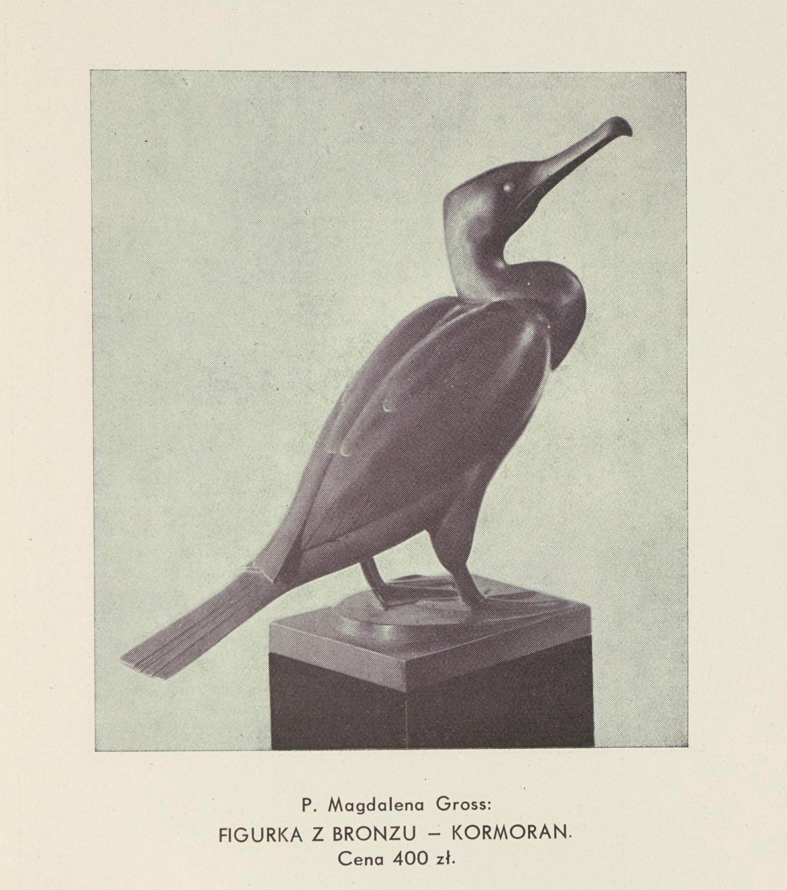 Kormoran Magdaleny Gross w katalogu wydanym przez Komitet Propagandy przy Ministerstwie Spraw Zagranicznych, z. 1, Warszawa 1935, Biblioteka Narodowa, licencja PD, źródło: Polona