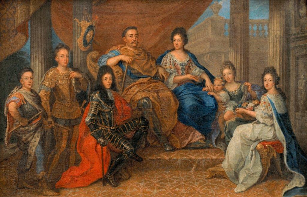 Nieznany malarz z kręgu dworskiego, Jan III Sobieski z rodziną, około 1693