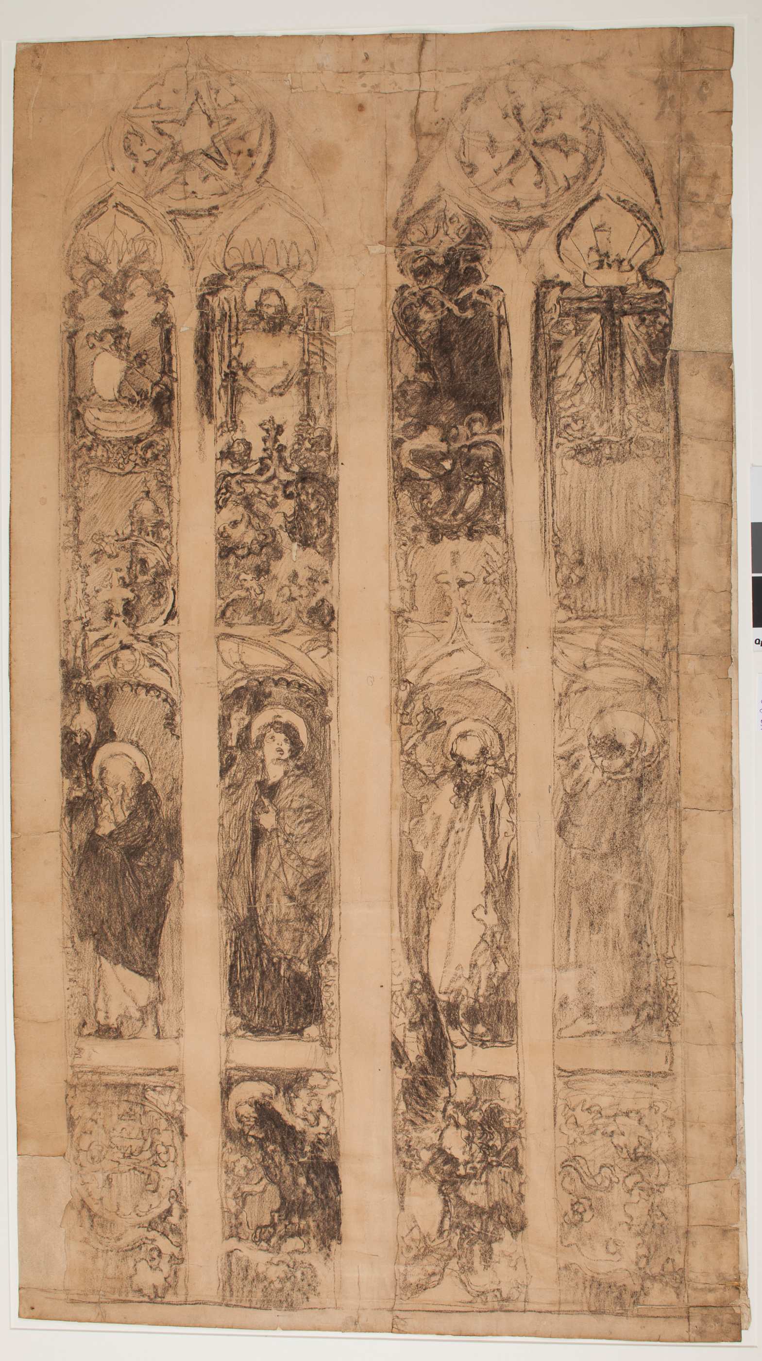 Józef Mehoffer, Apostołowie, rysunkowy projekt witraża w katedrze Świętego Mikołaja we Fryburgu, 1895, Muzeum Narodowe w Krakowie